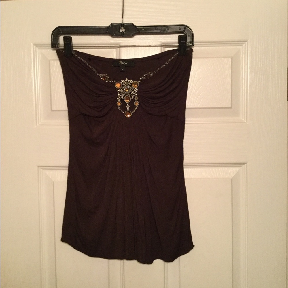 Sky strapless top